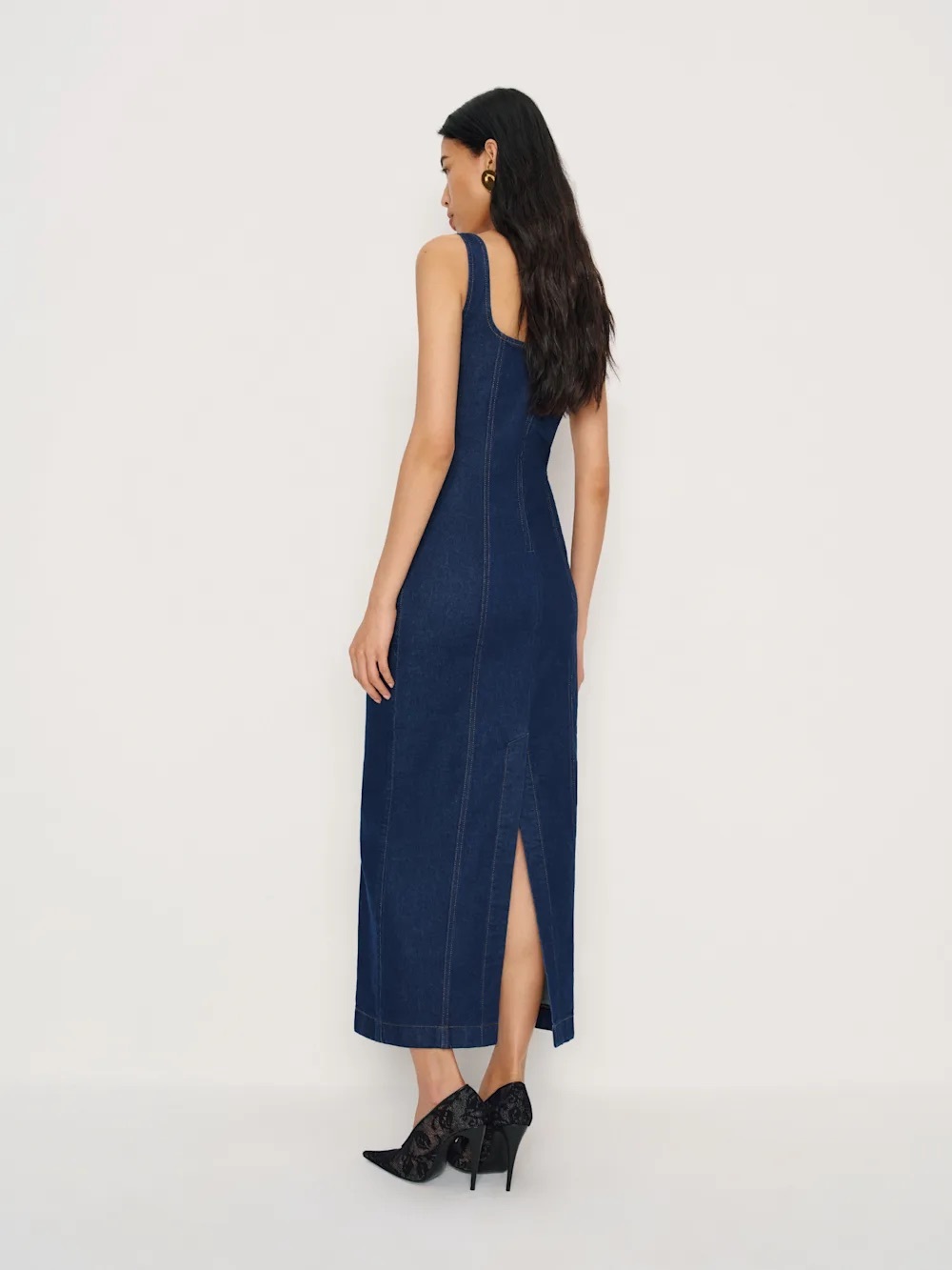 Reformation Gladys Super Stretch Denim Middi Dress - Picture 2 of 4